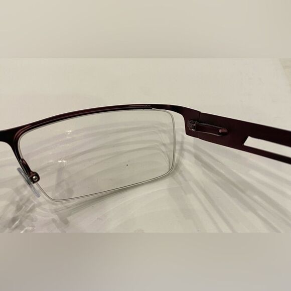 Hunter HT-837 C2 57-16-135mm Brown Metal Half Rim Eyeglasses - Picture 4 of 12